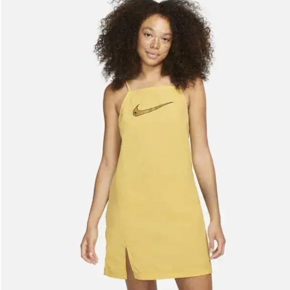 Nike Yellow Slip Dress with Swoosh Logo